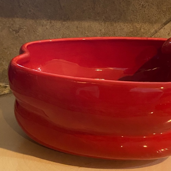 Red Chili Peppers Jalapeños Hot Salsa Chip Dip Serving 2 Bowl Dish Set Ceramic - Picture 6 of 16